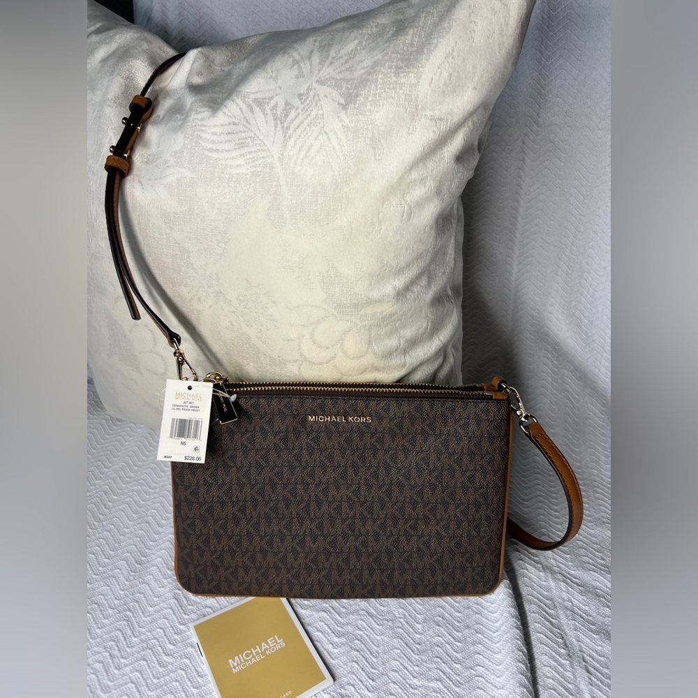 Michael Kors Dark Brown Monogram Crossbody